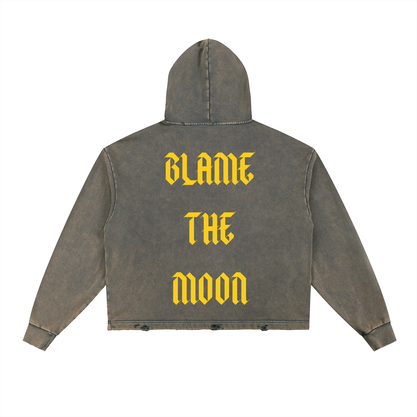 Vintage Washed Frayed-Hem Hoodie